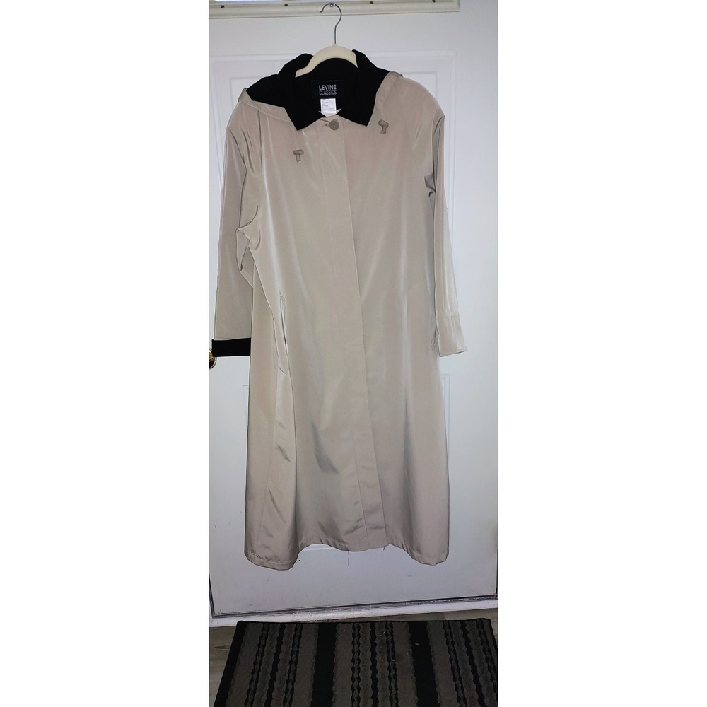 Levine Classics Trench Coat With Detachable Hood Size 16W
